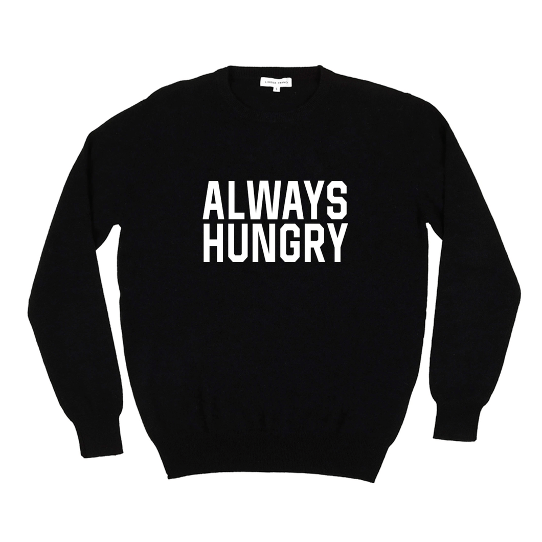 BLACK ALWAYS HUNGRY of ATHLETIC // UNISEX ADULT CREWNECK